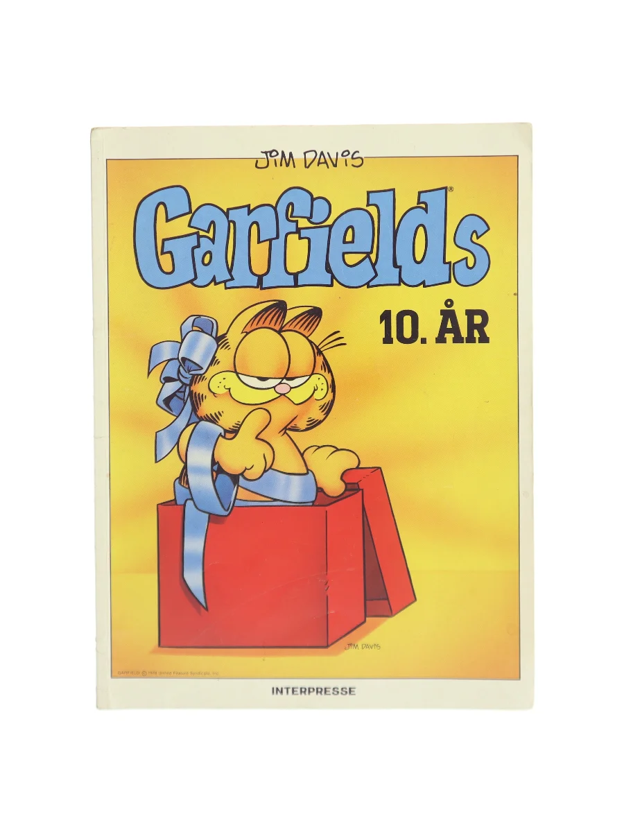 Forsiden af Garfields 10. år af Jim Davis