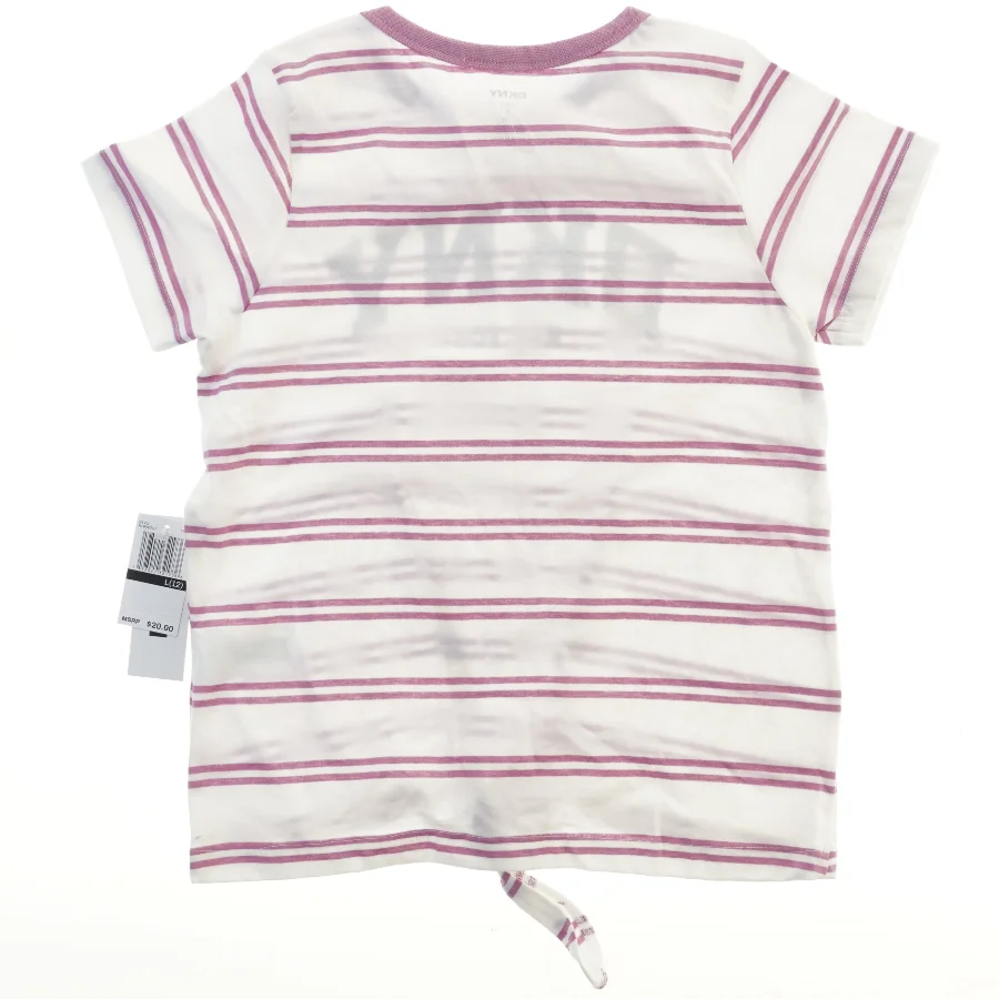 Helt ny. T-shirt med striber og logo fra DKNY (str. 152)