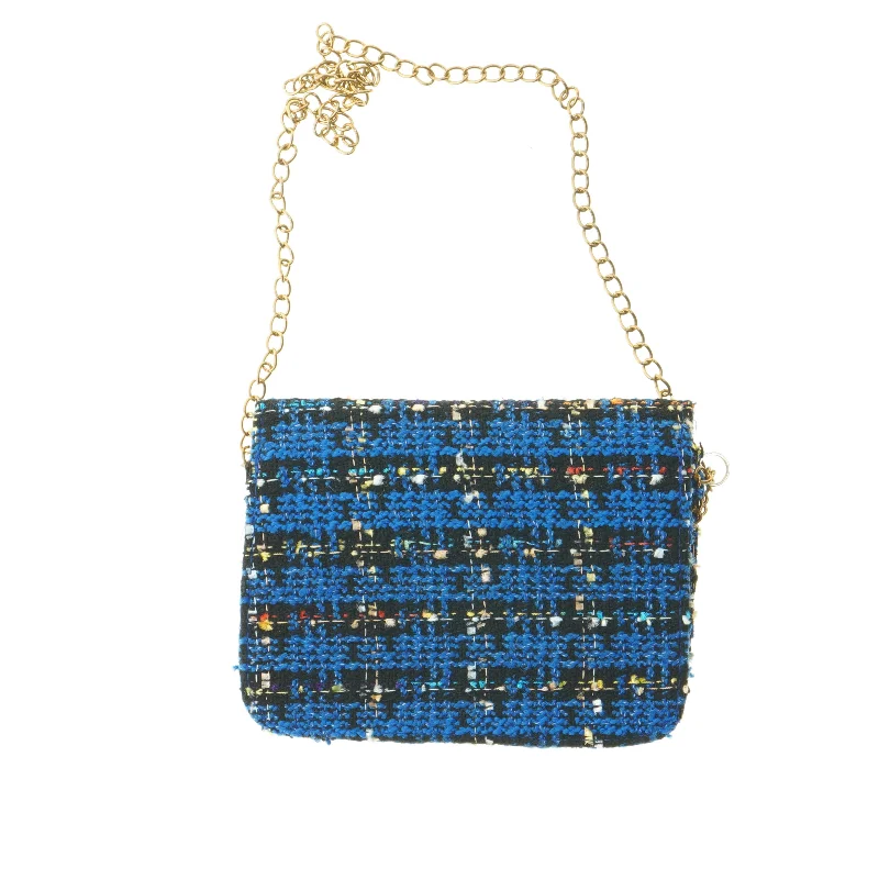 Tweed skuldertaske (str. 15x20x3 cm)