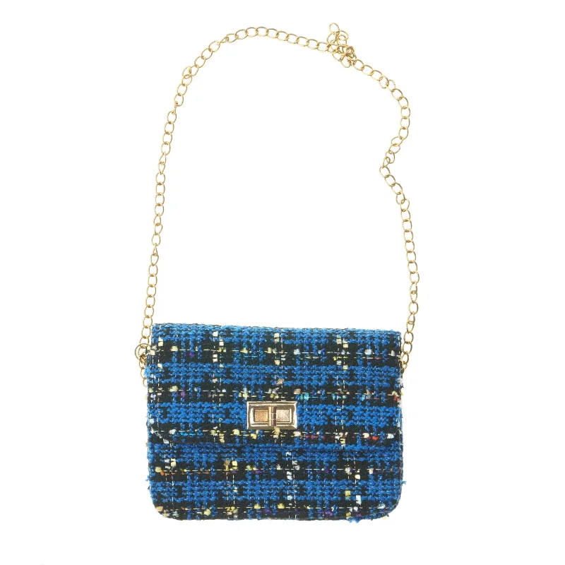 Tweed skuldertaske (str. 15x20x3 cm)