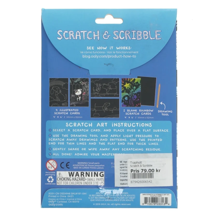 Scratch & Scribble Mini Kit fra Ooly (str. 18x12,5 cm)