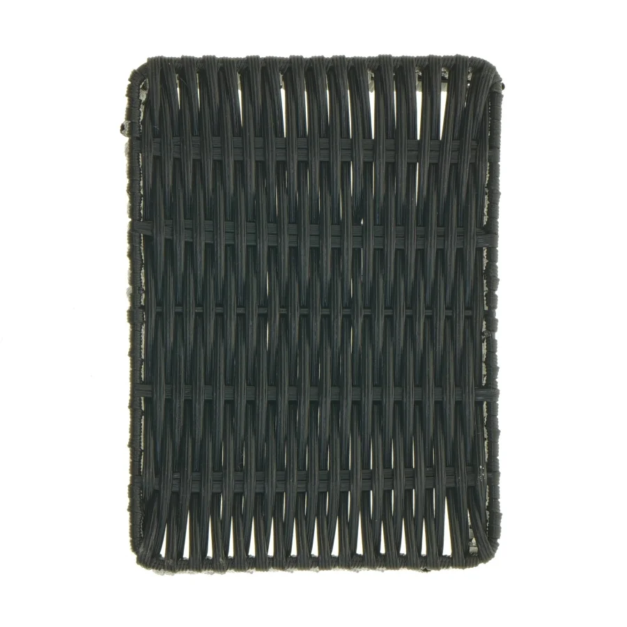 Flettet sort opbevaringskurv (str. 18 x 13 x 7 cm)