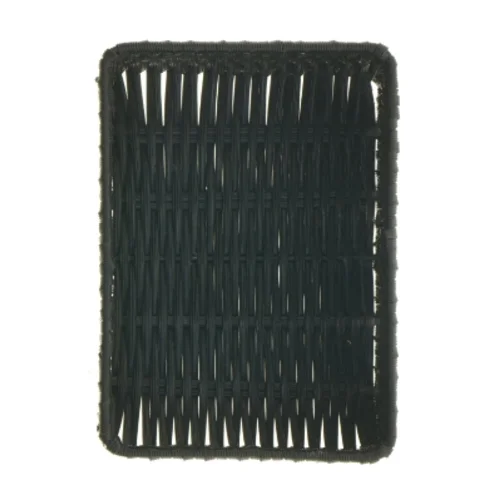 Flettet sort opbevaringskurv (str. 18 x 13 x 7 cm)