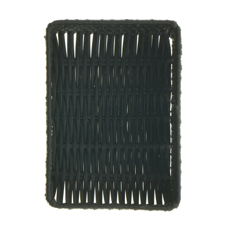 Flettet sort opbevaringskurv (str. 18 x 13 x 7 cm)