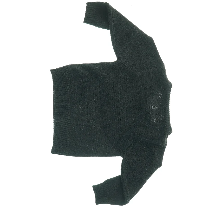 Sort strik sweater med mønster fra By Clara (str. 36 x, 30 cm ærme, 24,5 cm)