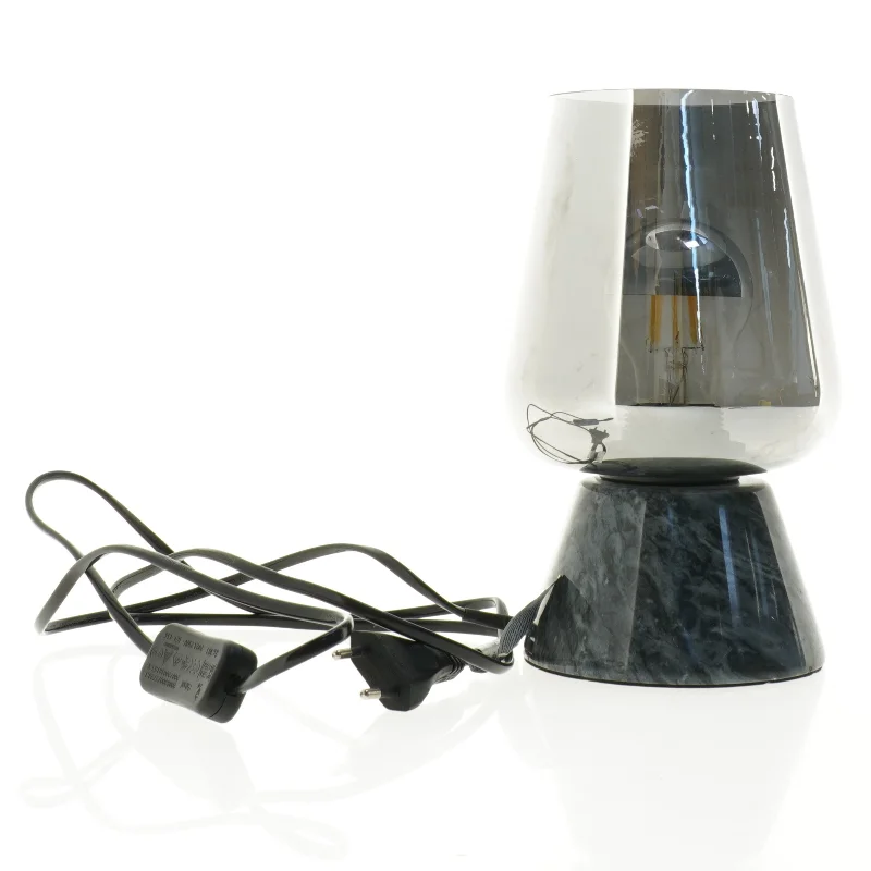 Bordlampe med marmor base fra Søstrene Grene (str. 23 x 14 cm)