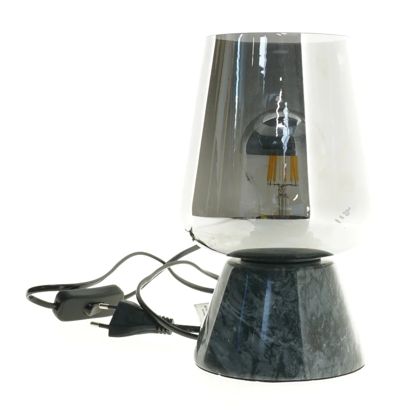 Bordlampe med marmor base fra Søstrene Grene (str. 23 x 14 cm)