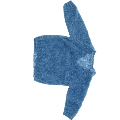 Blå Striktrøje (str. 31 x 26 cm ærme 18 cm)