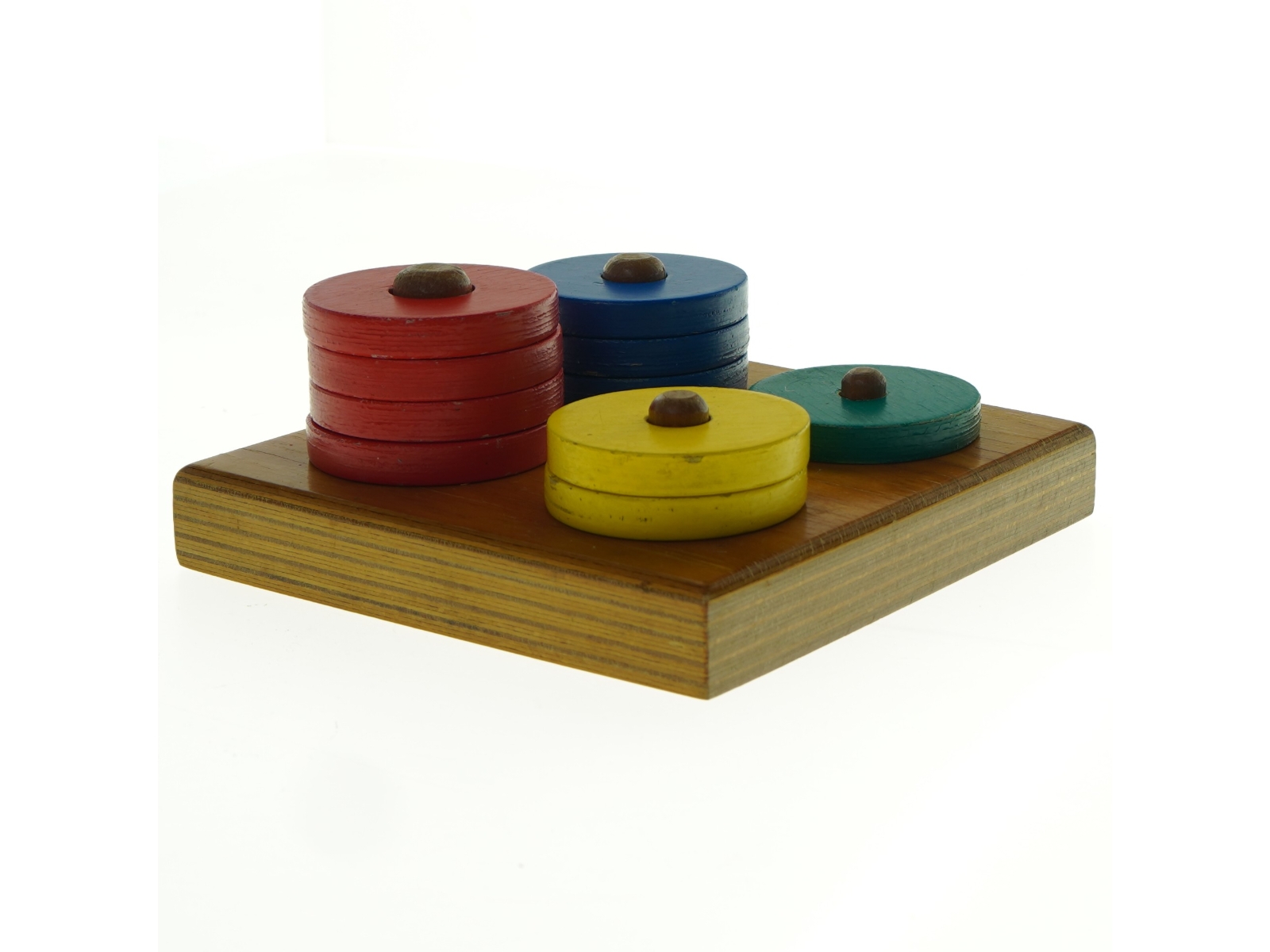 Hukit Træplade med farverige ringe (str. 19 x 19 cm)