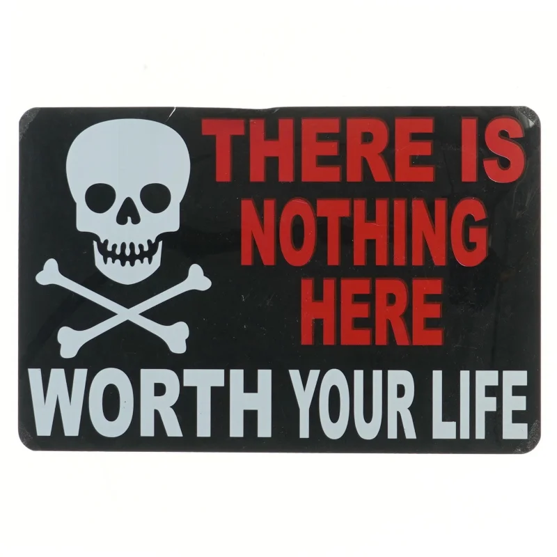 Advarselssskilt med tekst (str. 30x19,5 cm)