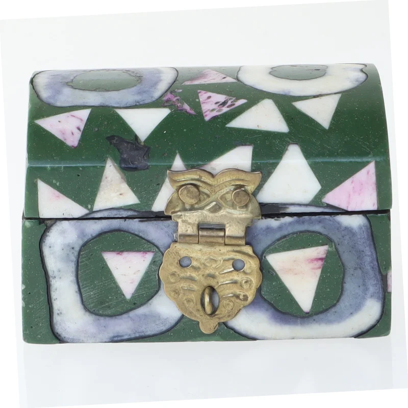 Dekorativ smykkeskrin (str. 6x4,5x3,5 cm)