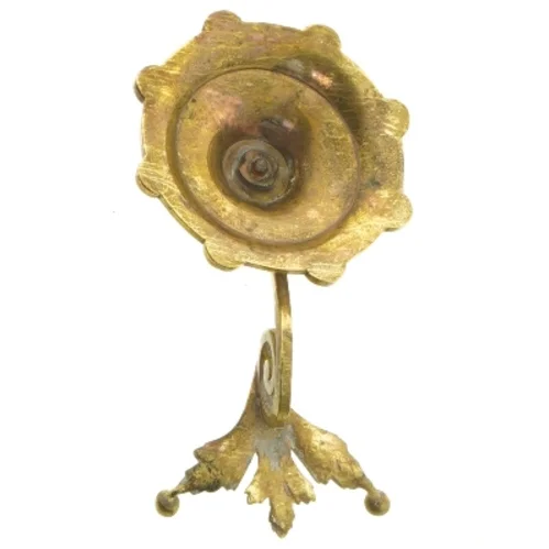 Antik messing lysestage (str. 12 cm)