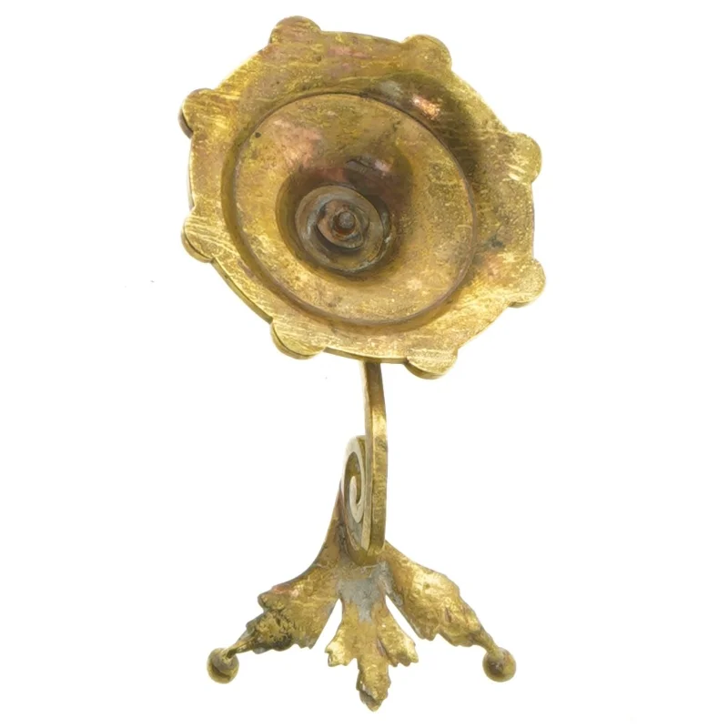 Antik messing lysestage (str. 12 cm)