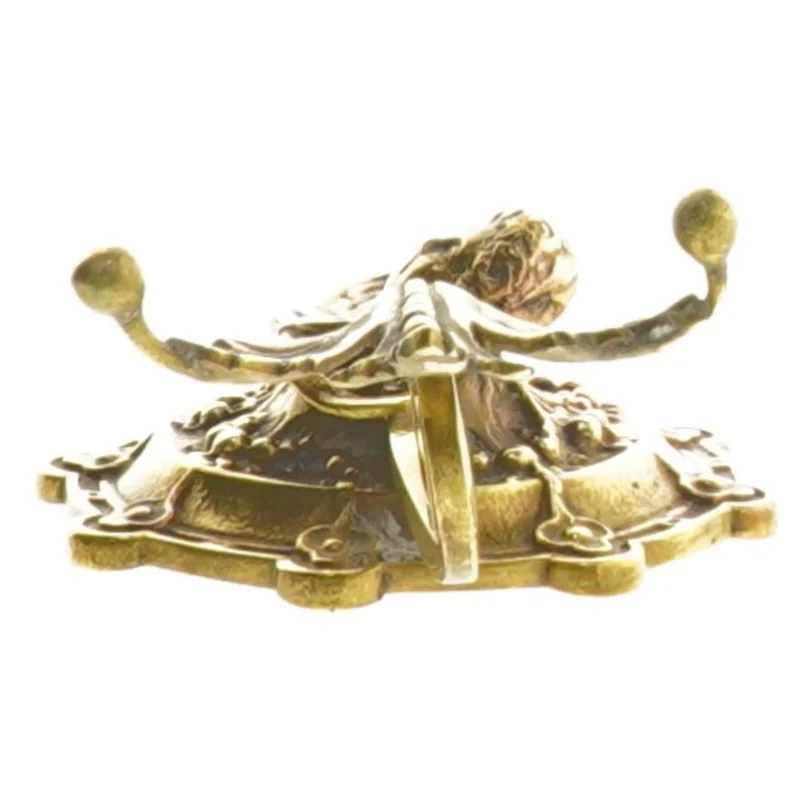 Antik messing lysestage (str. 12 cm)