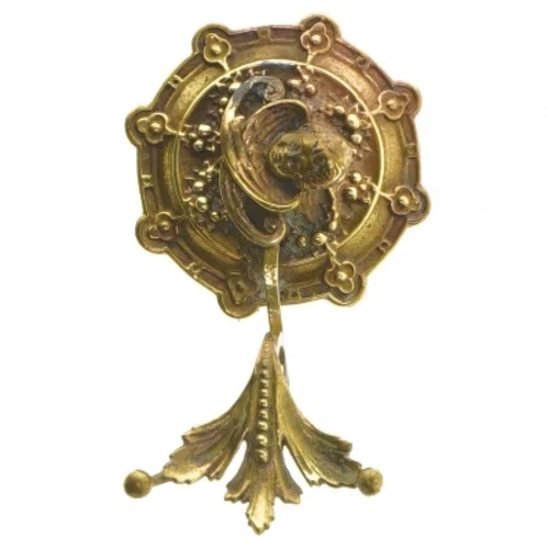 Antik messing lysestage (str. 12 cm)