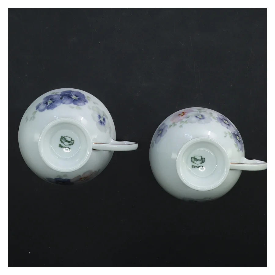 Par te kopper med blomsterdesign fra Bavaria (str. Ø 8,5 cm)