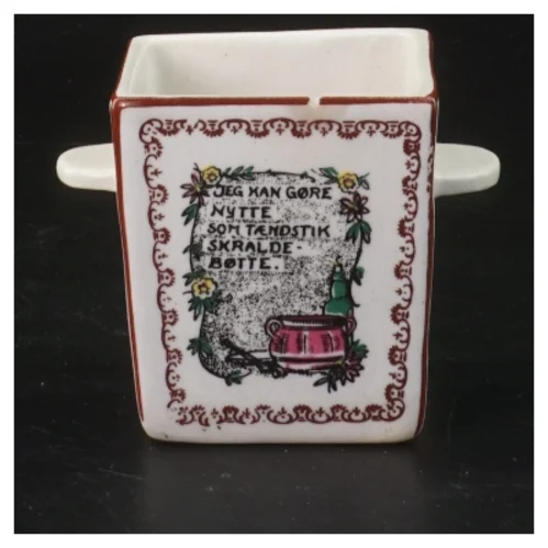 Keramisk krukke med dekoration (str. 6,5x5x4 cm)