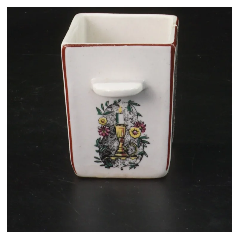 Keramisk krukke med dekoration (str. 6,5x5x4 cm)