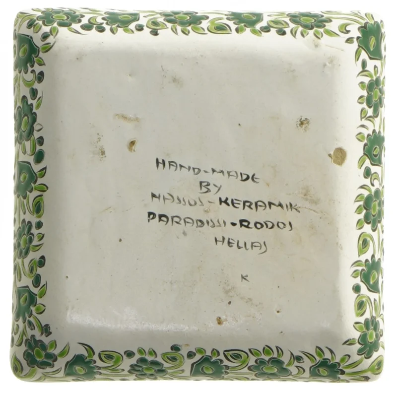 Keramisk dekorativt fad (str. 12x12 cm)