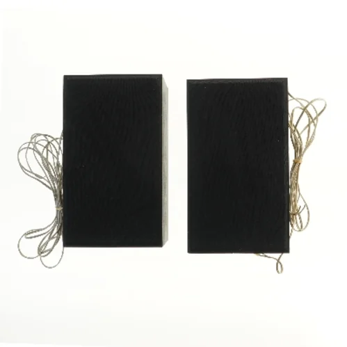 Sorte højtalere med kabler (str. 38x22x18 cm)