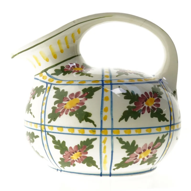 Keramikkande med blomstermotiv (str. Ø 20 cm)