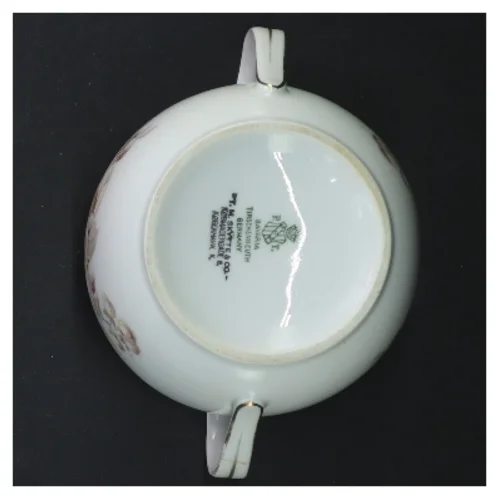 Porcelæn sukkerskål og mælkekande fra Bavaria (str. ø 10 cm og ø 12 cm)