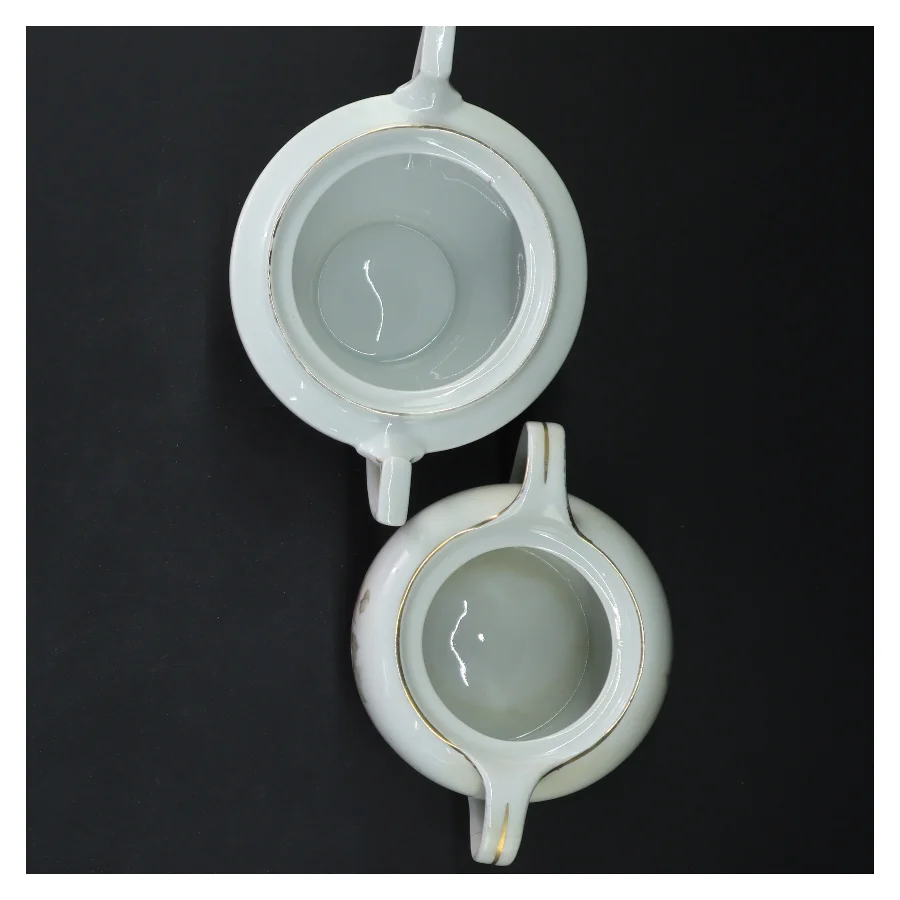 Porcelæn sukkerskål og mælkekande fra Bavaria (str. ø 10 cm og ø 12 cm)