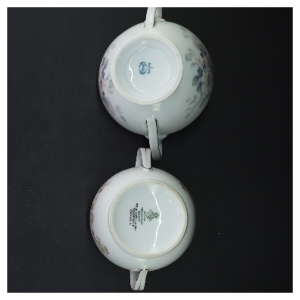 Porcelæn sukkerskål og mælkekande fra Bavaria (str. ø 10 cm og ø 12 cm)