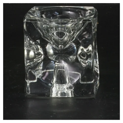 Glas fyrfadsstage (str. 7x7x7 cm)