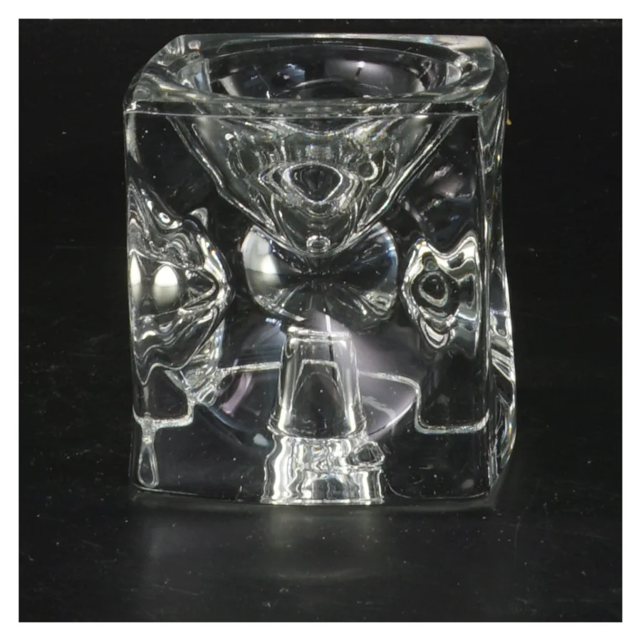 Glas fyrfadsstage (str. 7x7x7 cm)
