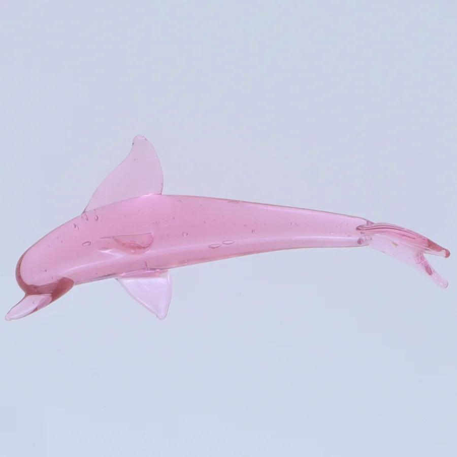Glasdelfin pyntegenstand (str. 10 cm)