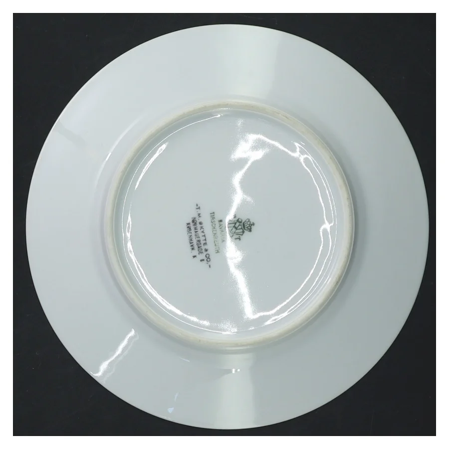 Porcelænstallerkener med blomstermotiv fra Bavaria (str. ø 16 cm, 9 styk cm)