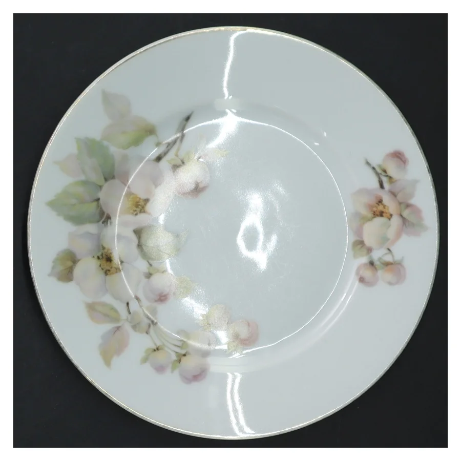 Porcelænstallerkener med blomstermotiv fra Bavaria (str. ø 16 cm, 9 styk cm)