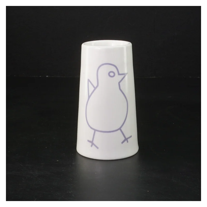 Æggebæger med fugleillustration (str. 11 cm)