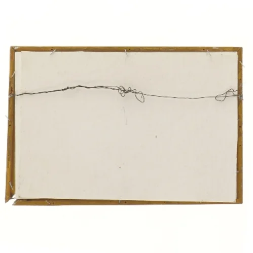 Landskabsmaleri i ramme (str. 25x17 cm)