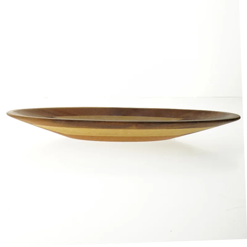 Træfad med dekorative striber (str. 33 x 14 cm)