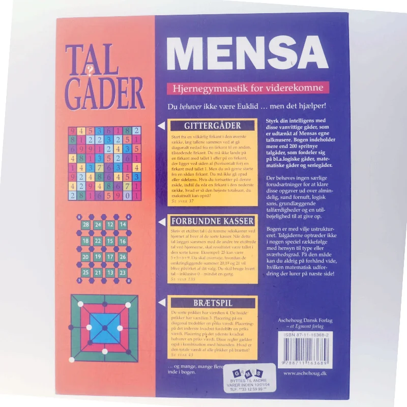Mensa - talgåder : hjernegymnastik for viderekomne : over 200 opgaver der udfordrer din IQ af John Bremner (Bog)