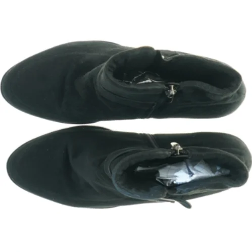 Stilfulde sorte støvler med blokhæl og spænde – str. 40