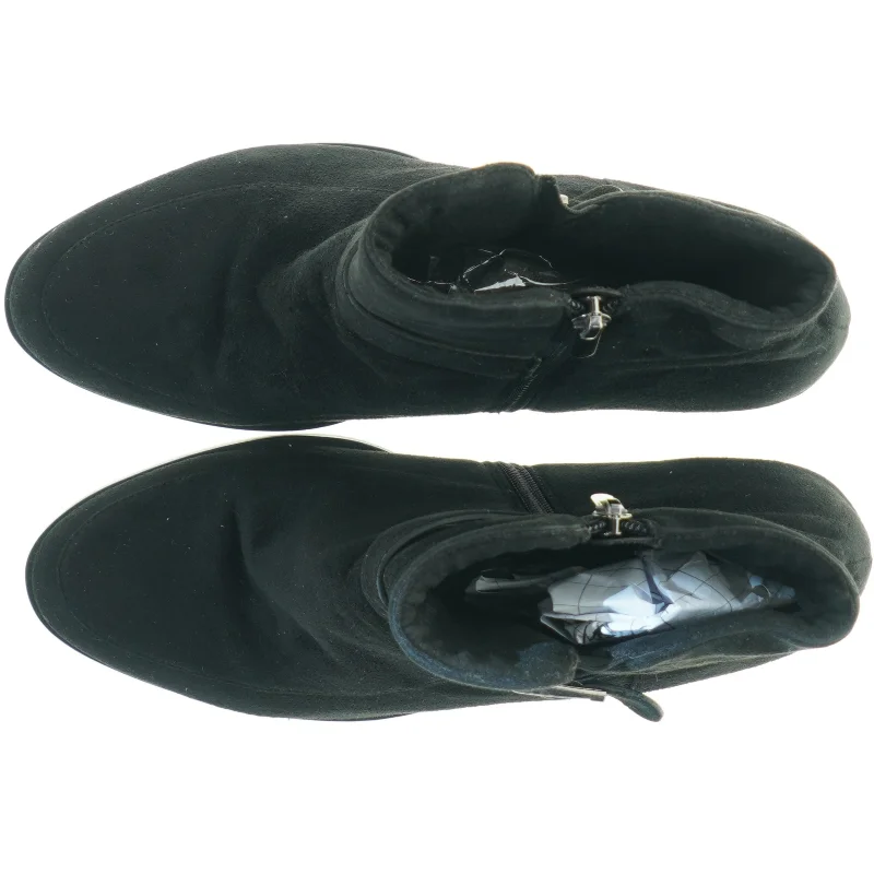 Stilfulde sorte støvler med blokhæl og spænde – str. 40