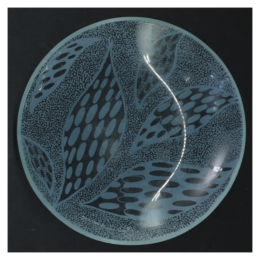 Glas dekoreret tallerken (str. Ø 10 cm)