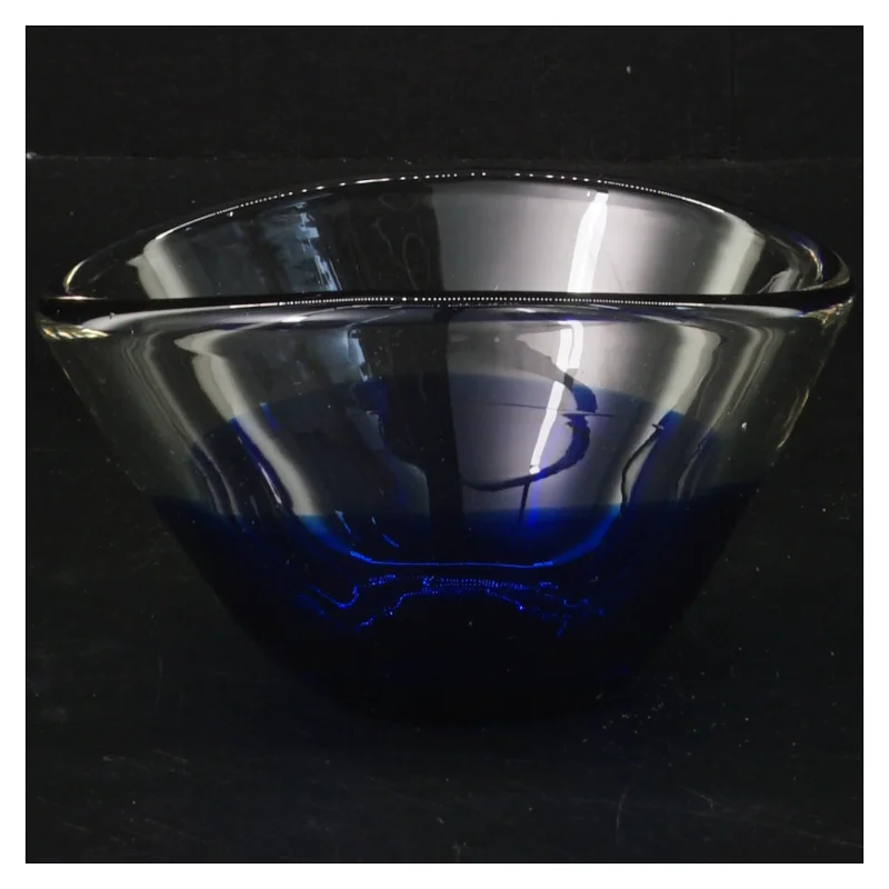 Blå glas skål (str. 12 cm)