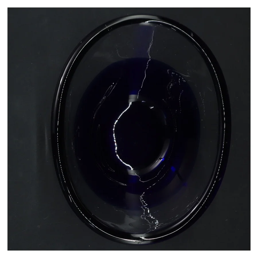 Blå glas skål (str. 12 cm)