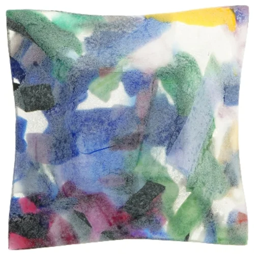 Firkantet kunstglasfad (str. 23x23 cm)