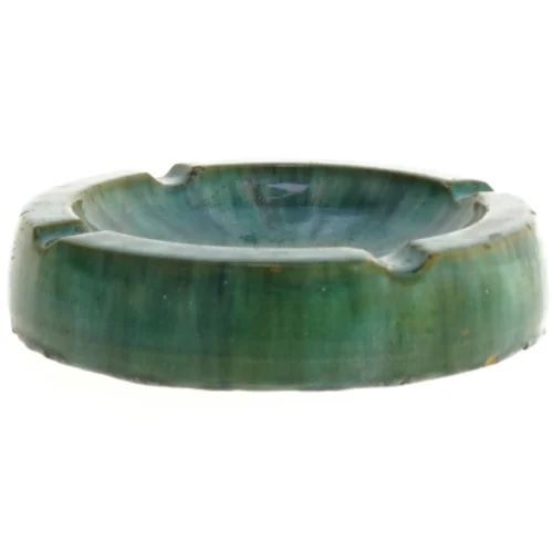 Grønt askebæger i keramik (str. Ø 17 cm)