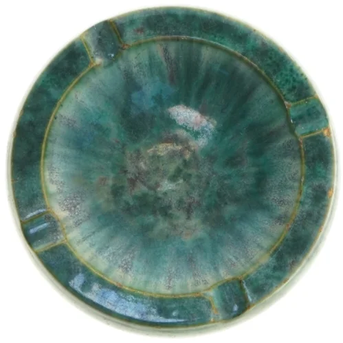 Grønt askebæger i keramik (str. Ø 17 cm)