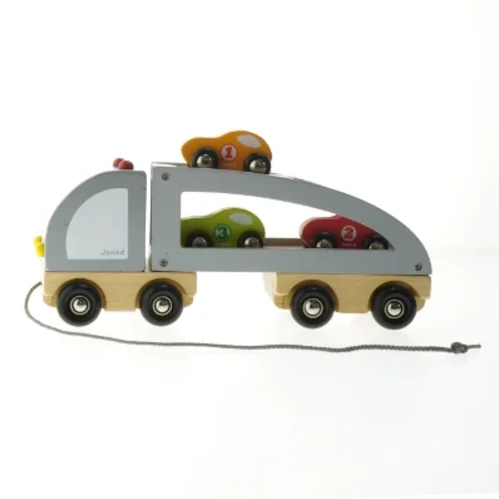 Trælegetøjsbiltransport fra Janod (str. 30 cm)