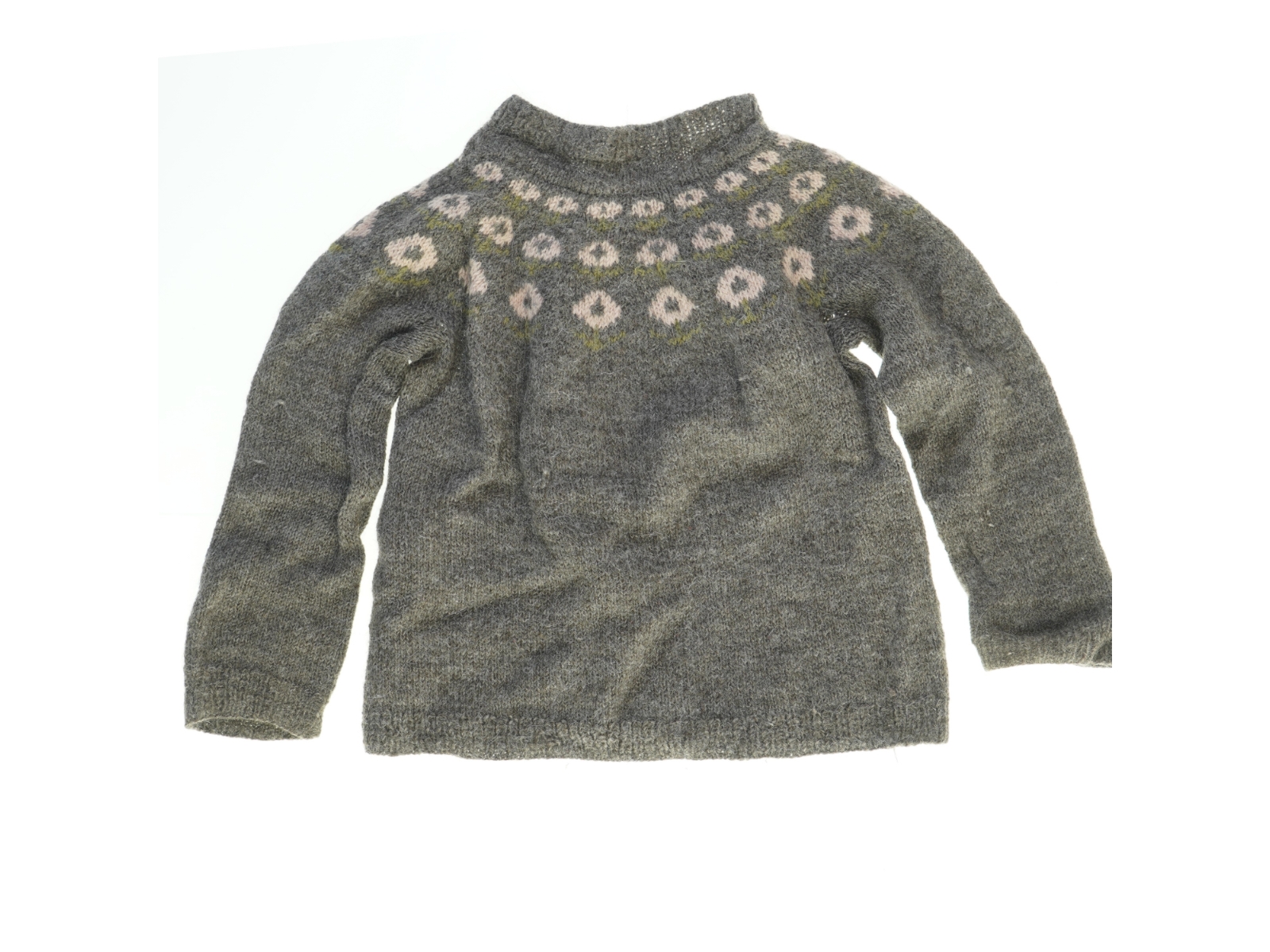 Strikket sweater (str. Bryst, 30 cm. længde. 33. cm)