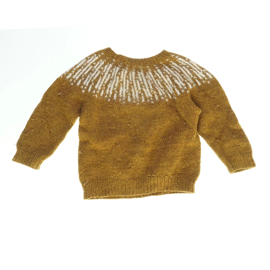 Strikket sweater (str. Længde, 32 cm. bryst, 30 cm)