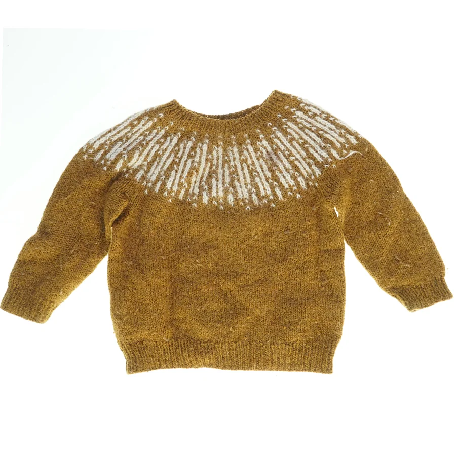Strikket sweater (str. Længde, 32 cm. bryst, 30 cm)
