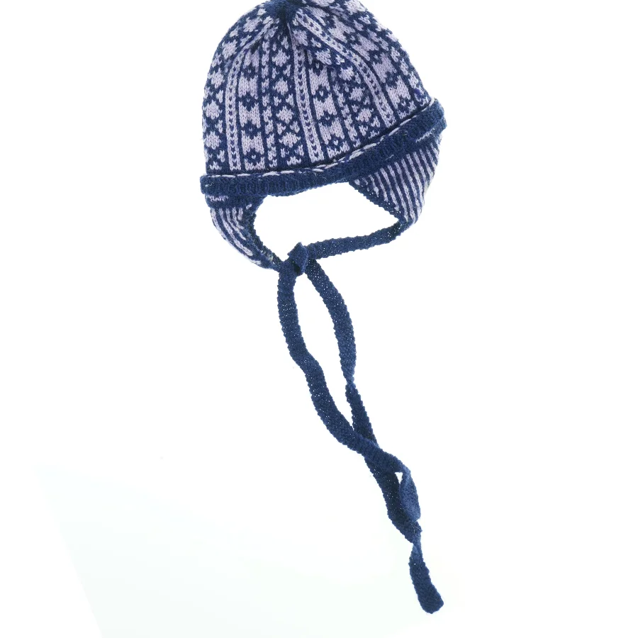 Strikhue med øreklapper (str. Ø. 17 cm)